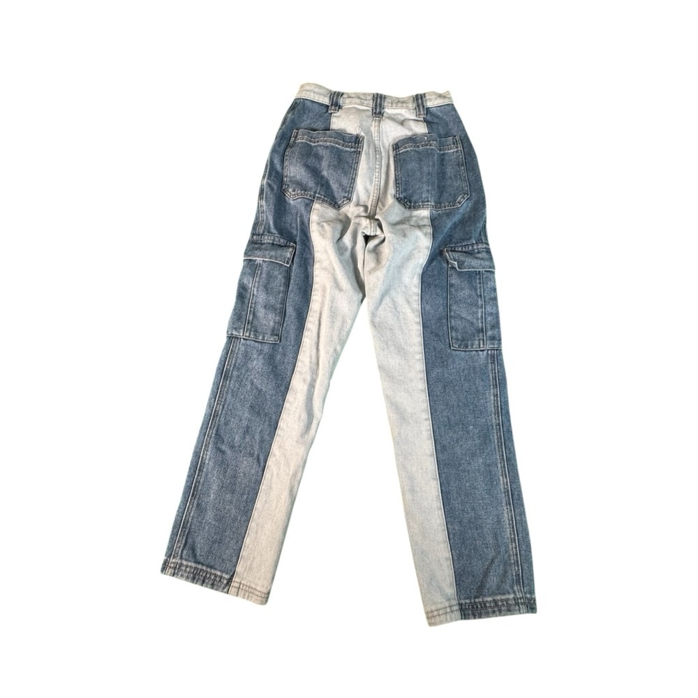 PacSun Cargo Jeans Womens Size 26 Two Tone Denim Wide Leg Y2K Utility Pants - Picture 8 of 11